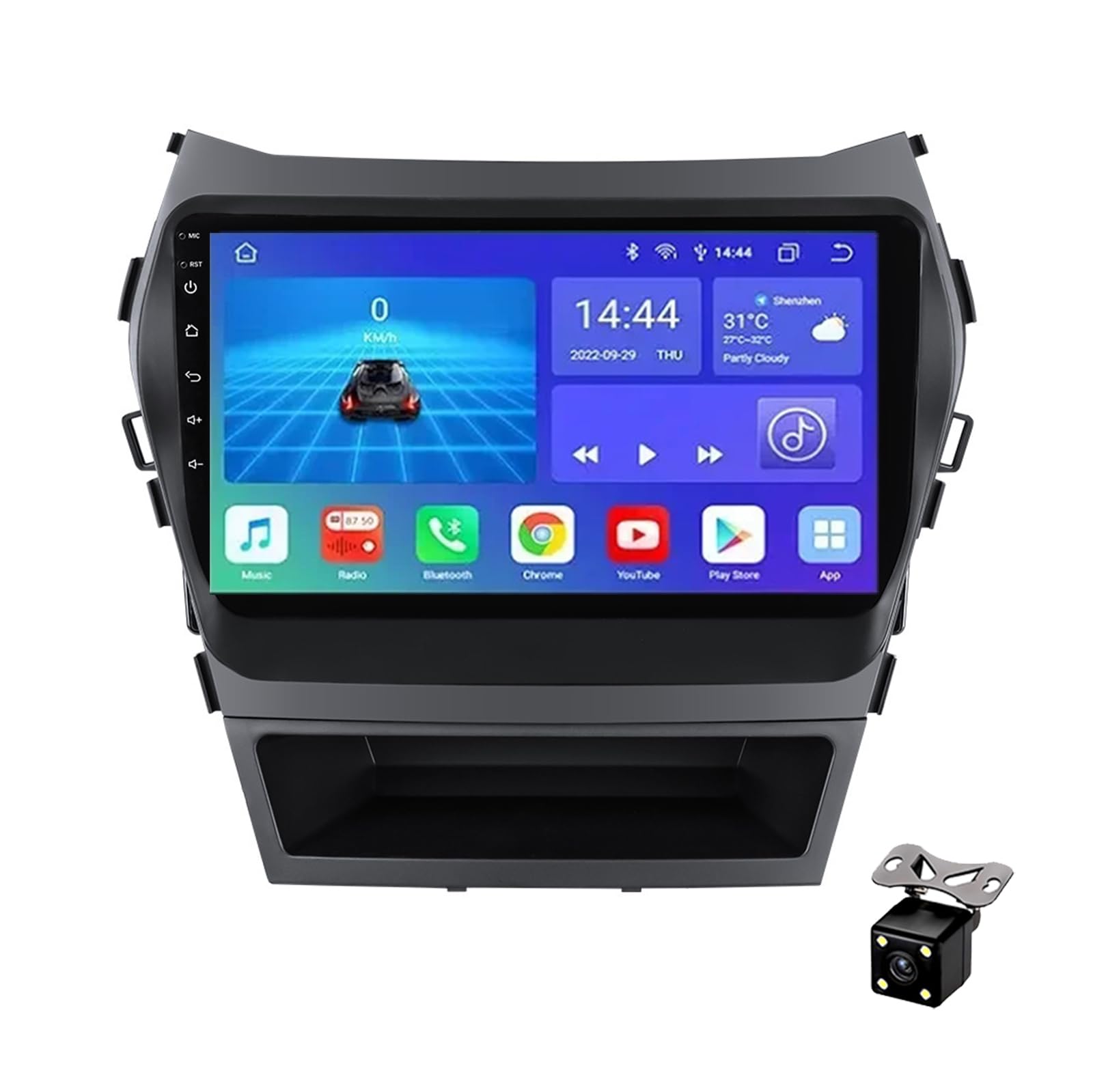 2KAutoradio per Hyundai IX45 2013-2017 Android 14 Car Stereo con BT FM GPS Backup Camera