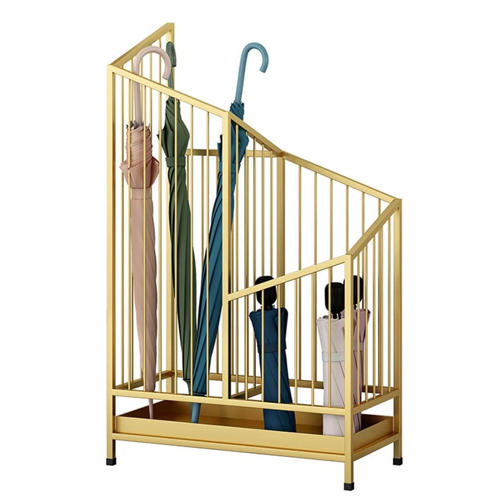 Porte-parapluies doré haut de gamme structure métallique pour hôtel et grand bureau