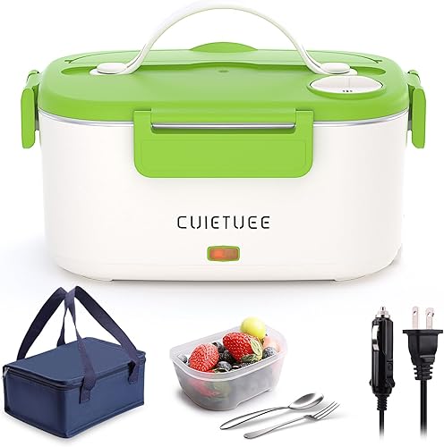 Miniatura 1 de CuieTuee Fiambrera eléctrica 3 en 1 de 80 W, calentador de alimentos portátil ultrarrápido (110 V12 V24 V), fiambreras calentadas para automóvil,