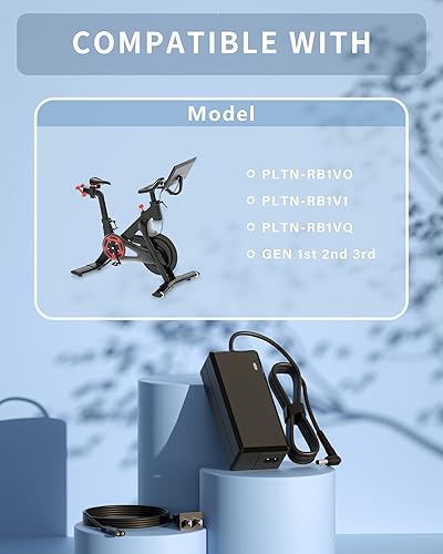 Miniatura 3 de VHBW Compatible con cable de alimentación Peloton de repuesto para cable de alimentación Peloton Bike Cable de repuesto de 12 V 4.17 A bicicleta