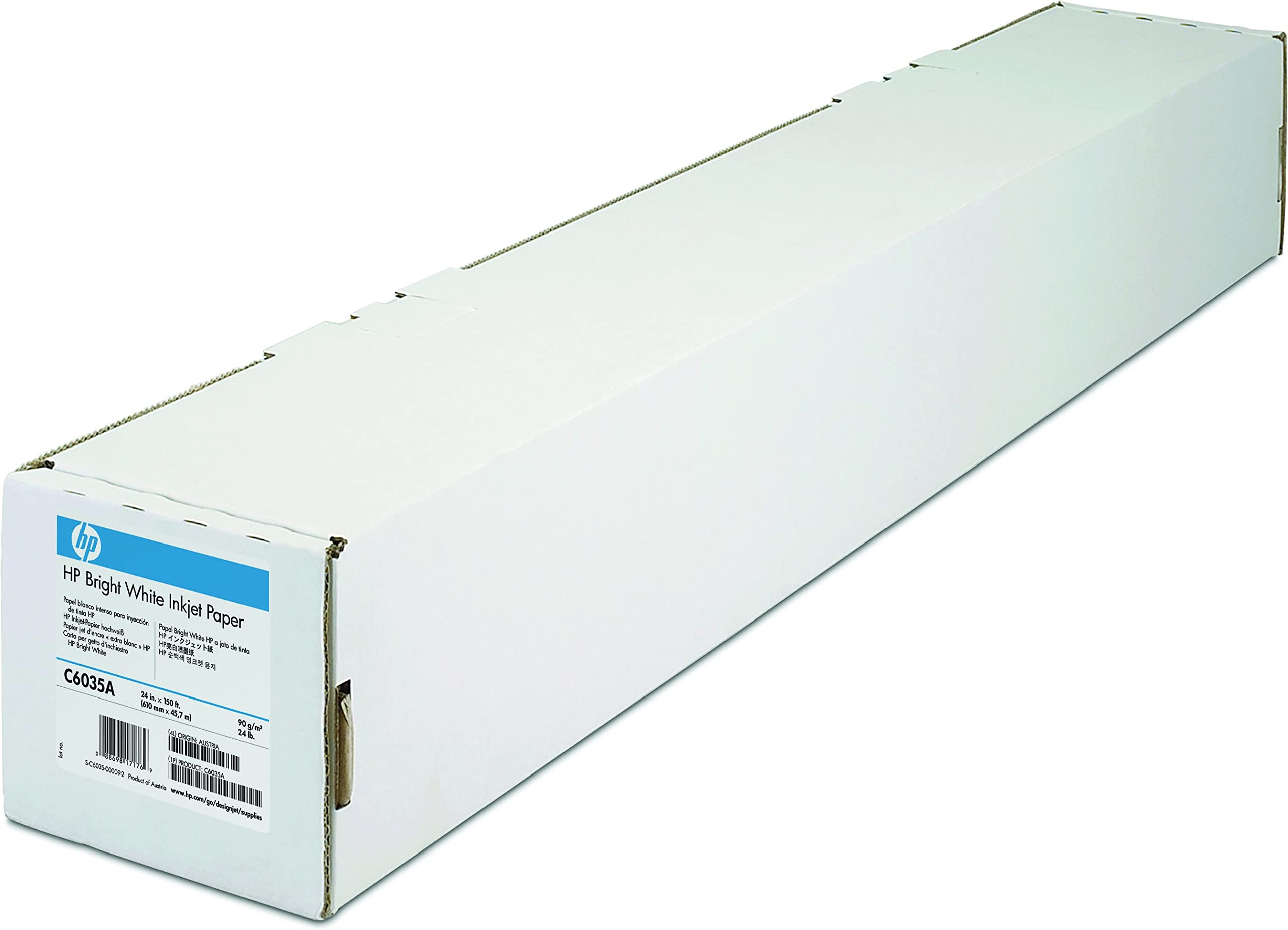 PAPEL BLANCO BRILLANTE HP INKJET 640MM X 45.7M - 90GR/M - 24"