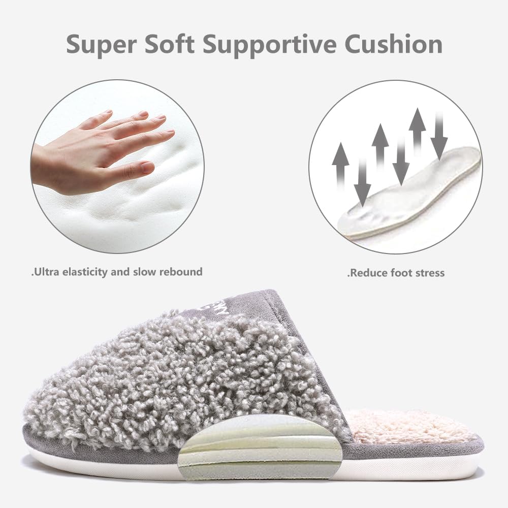Cozy Fuzzy Slippers for Women Indoor and Outdoor Non Slip Memory Foam House Shoes Christmas Gift for Women Mom Girlfriend Daughter - Image 4