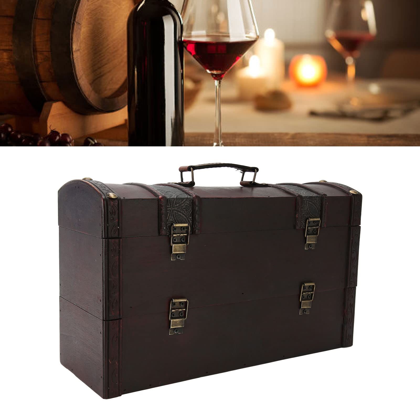 Scatola di vino in legno Scatola per bottiglia di vino Scatola di vino in legno Porta bottiglia di vino vintage Scatola Scatola per bottiglie di vino Scatola per