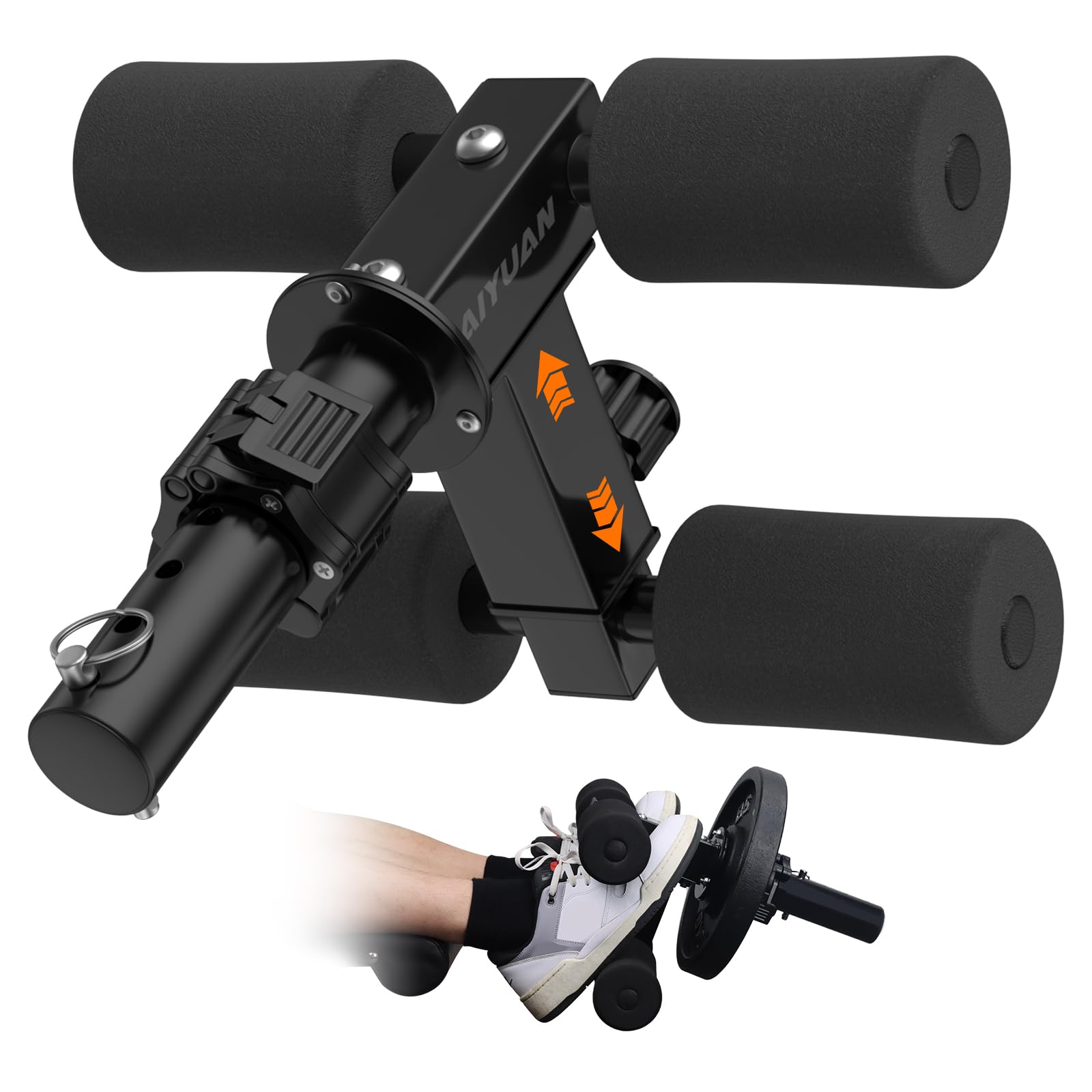 BaiYuan Tib Bar, Adjustable Tibialis Trainer, Tibia Dorsi Calf Raise Machine, Knees Over Toes Equipment for Strengthening Calve, Shin & Ankle, Leg Workout, Fits 2" Olympic Weight Plates