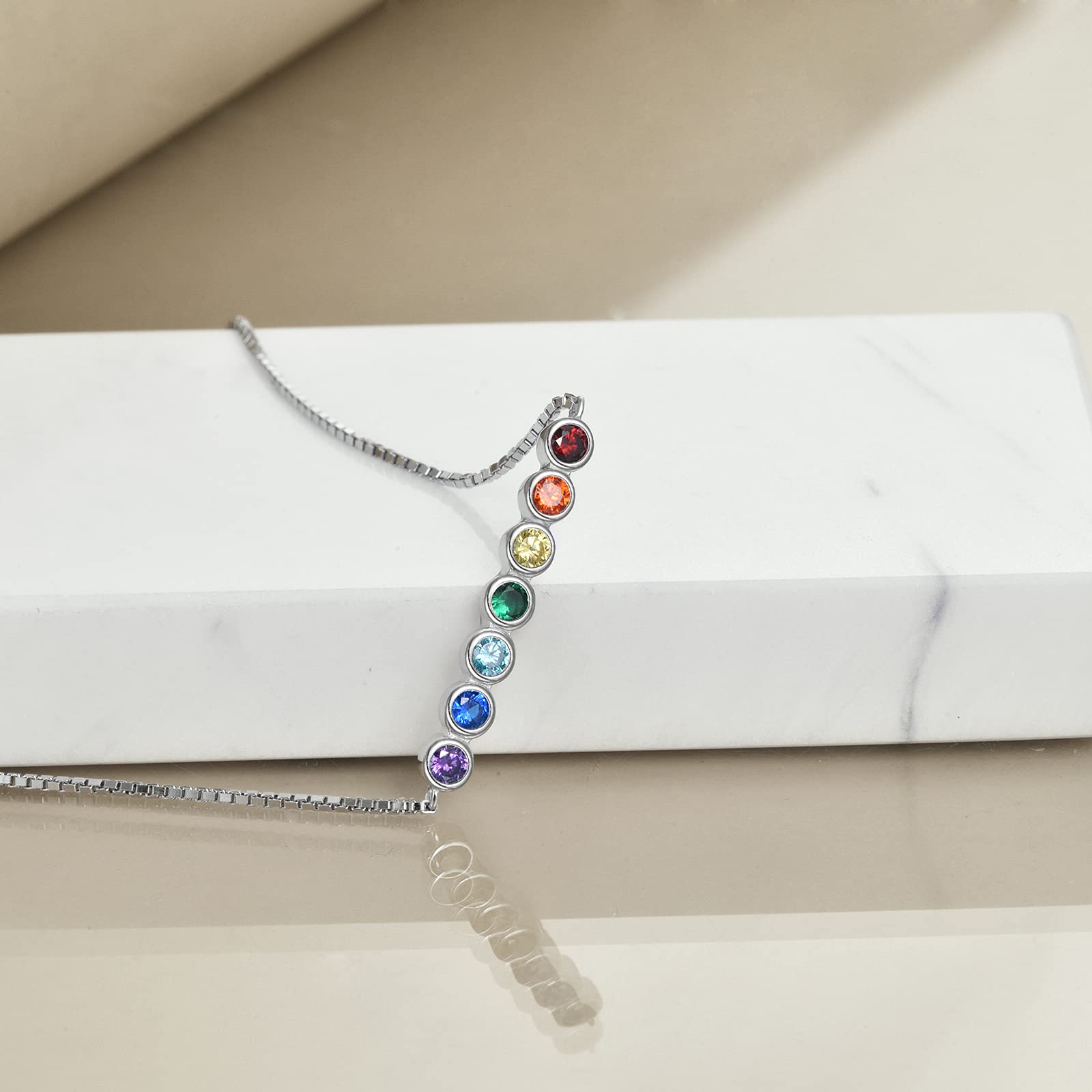 URONE Armbänder für Damen Sterlingsilber 7 Chakra/böses Auge/Pentagramm Armband Heilschmuck Amulett schmuck Yoga Geschenke für Frauen Mädchen