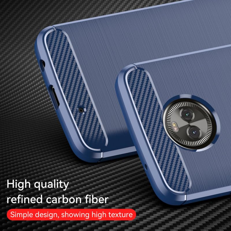 Image of Hybrid Carbon Fiber Back Case for Moto X4 (Blue)