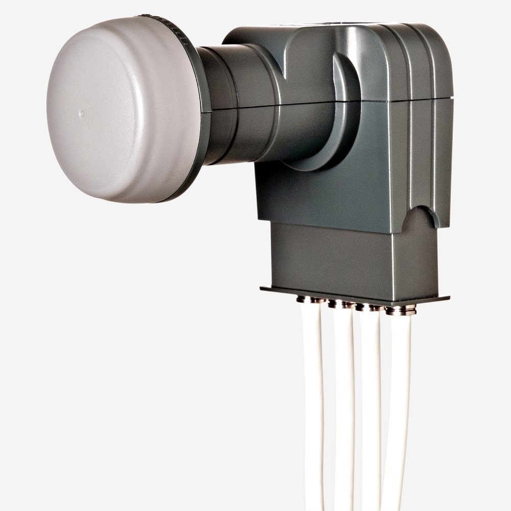 Fuba DEK 417 Quad LNB 4 participants – LNB Universel 4 Voies avec Filtre LTE pour Quatre participants/récepteur/TV – Compatible HDTV et UHD (4K/8K) – Blindage Mobile optimisé – avec boîtier de