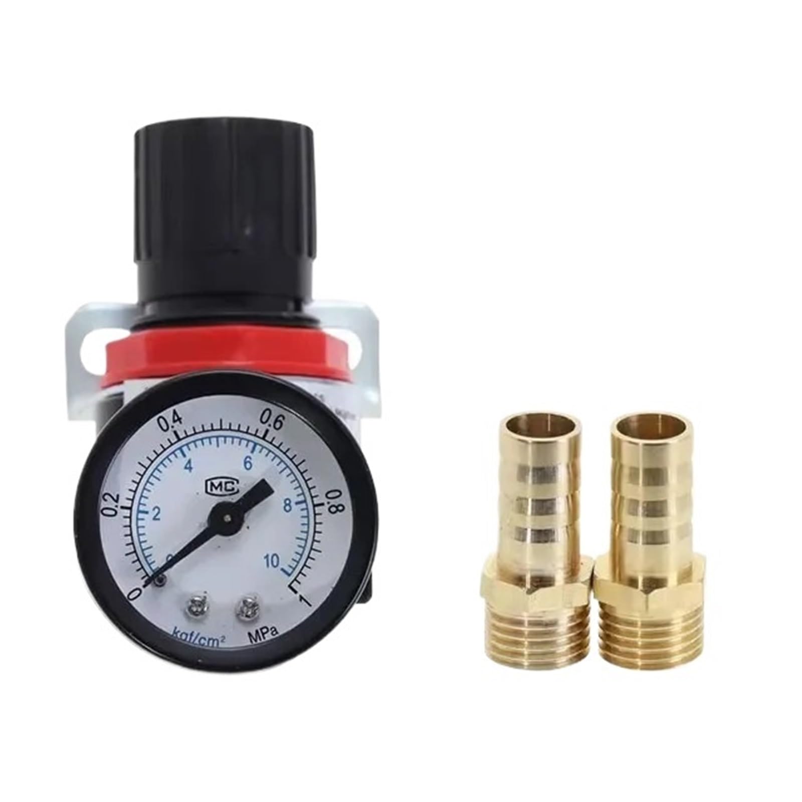 EU AR2000 1/4" Thread BSPT Pneumatic Air Compressor Pressure Regulator Reduction Valve 4MM 6MM 8MM 10MM 12MM Connector Fittings(AR2000 w BT 10mm)