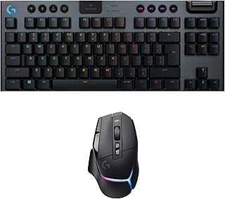 Logitech G502 X PLUS LIGHTSPEED Wireless RGB Gaming Mouse + G915 TKL LIGHTSPEED Wireless RGB Mechanical Gaming Keyboard, LIGHTFORCE, HERO 25K, PC/Windows/macOS - Black