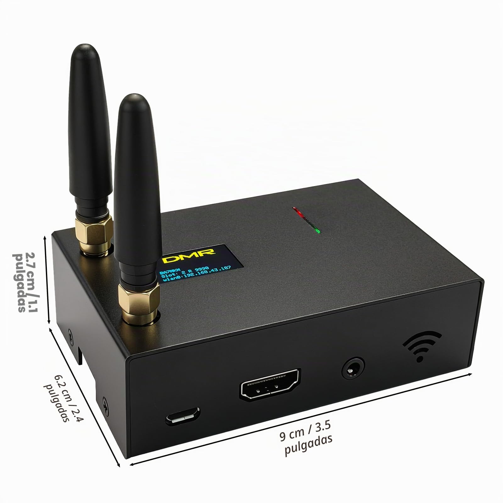 Duplex MMDVM Hotspot Module Dual Hat V1.5.2 with OLED Display WiFi & Ethernet WLAN Port Aluminum Shell Support DMR D-Star YSF P25 NXDN Dual Time Slots with Raspberry Pi 3B
