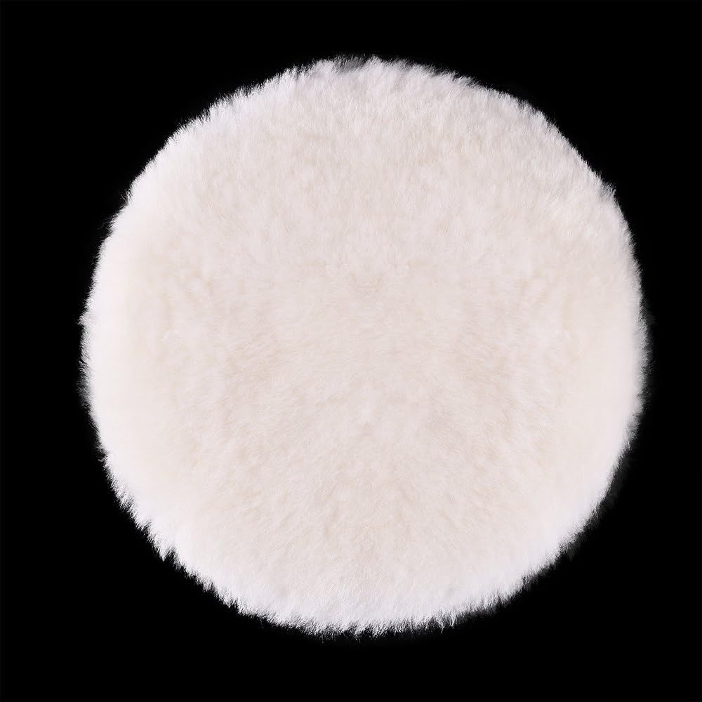 LotFancy 6-Inch Wool Buffing Pads Car Auto Hook and Loop Polishing Pads, Used with Rotary and Random Orbit Sander/Polisher, Pack of 2: Automotive