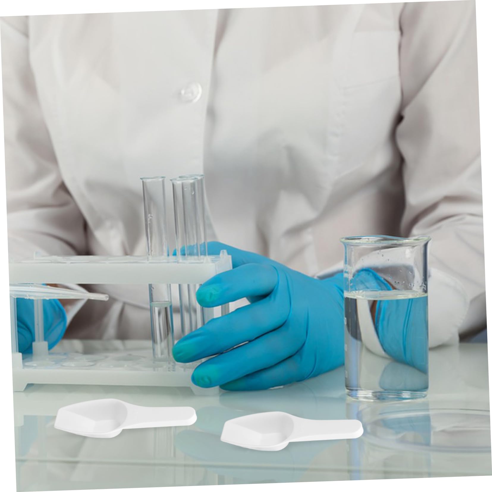 BELLIFFY 10pcs Weighing Spoons Multi-functional Measuring Scoops for Kitchen Laboratory Baking Cooking and Scientific Experiments 10ml