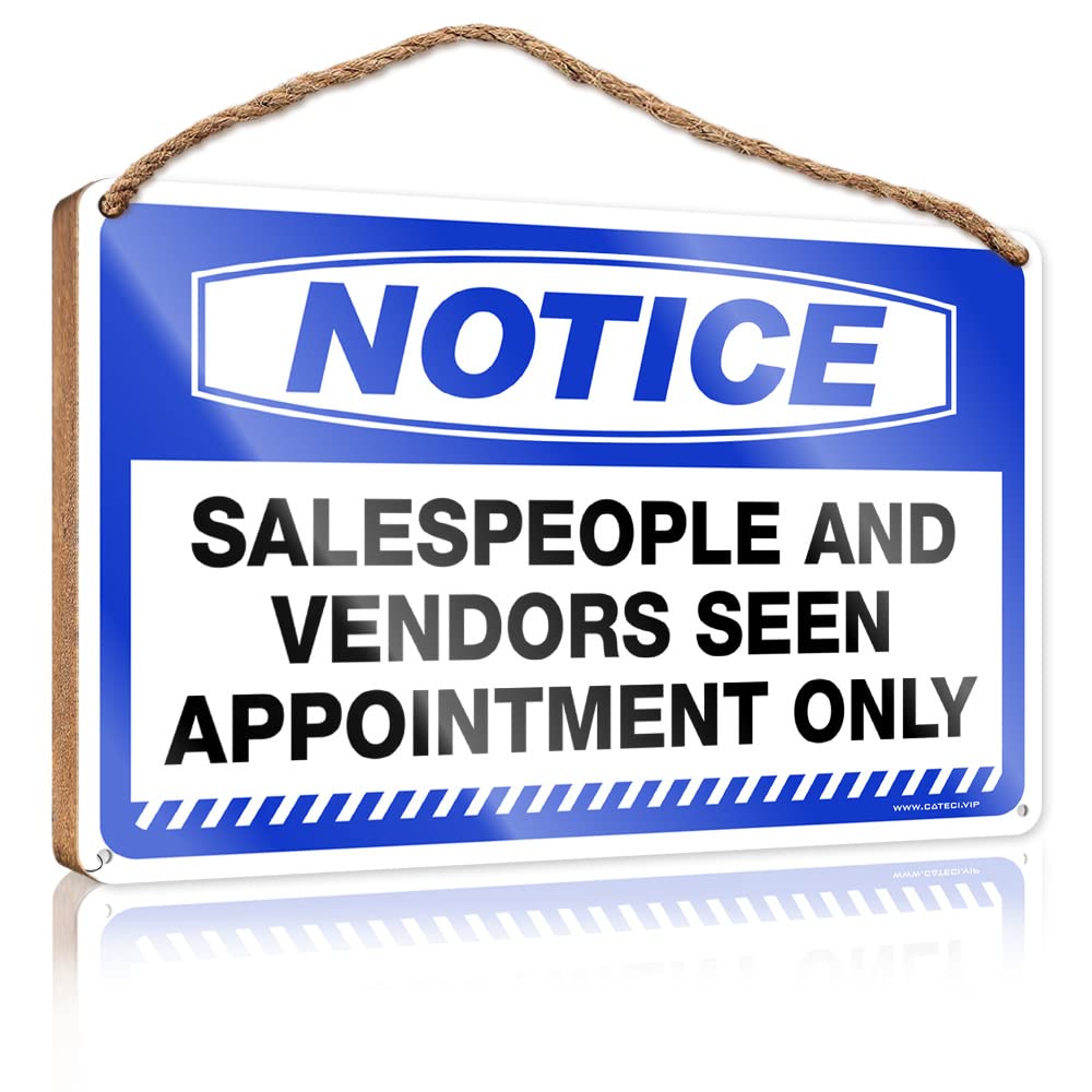 Door Decorations Hanging Outdoor Notice Salespeople And Vendors Seen Appointment Only Wooden Sign Personalized Front Door Sign Front Door Sign Plaqu(20X30CM)