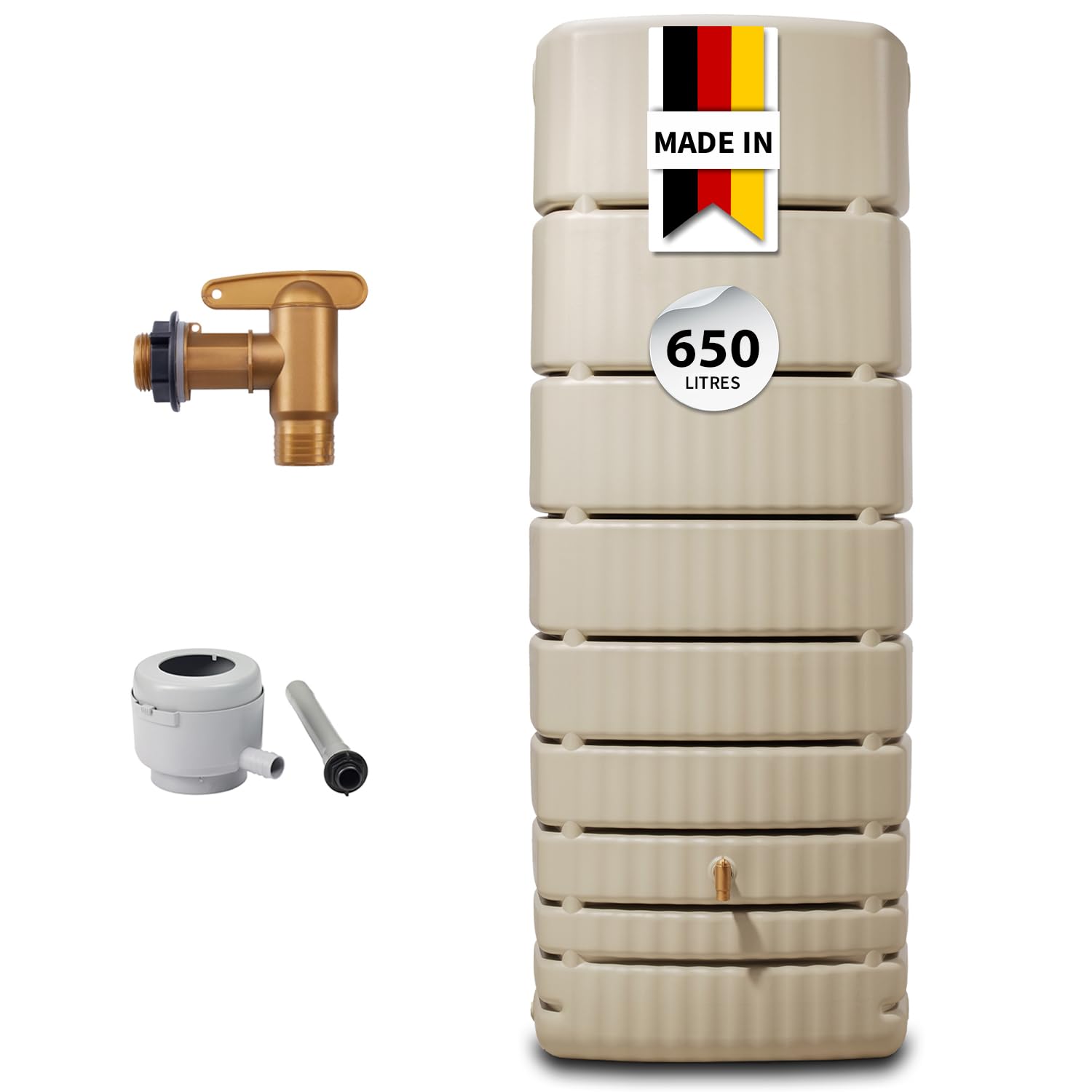 4rain Slim Kit Récupérateur d’Eau de Pluie 650L Sable