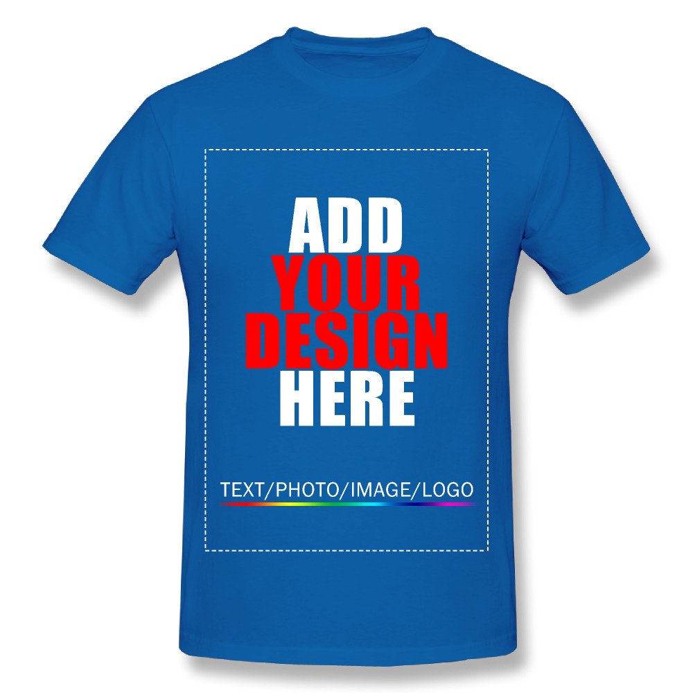 Customized T-Shirt Tee Design Your Own Shirt Add Your Image Text for Men & Women RoyalBlue