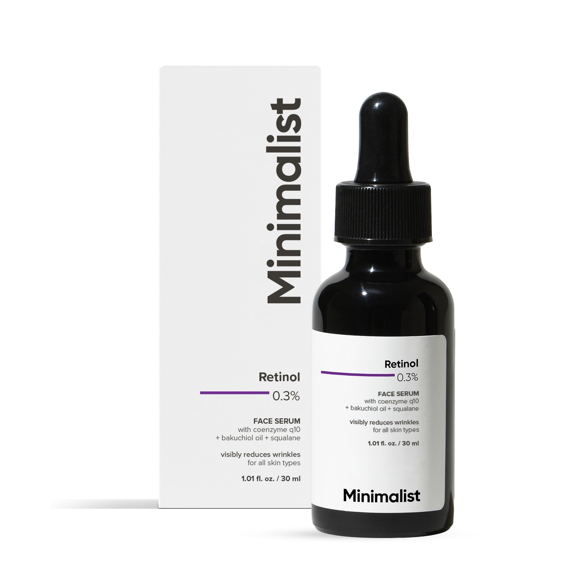 Minimalist 0.3% Retinol Face Serum Night Face Serum With Retinol & Q10 To Reduce Fine Lines & Wrinkles | For Women & Men