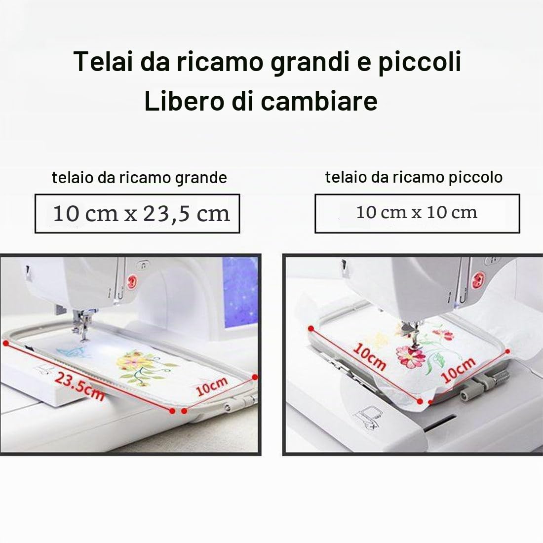 Macchina da Cucire Automatica Macchina da Ricamo Elettrica,Area Ricamo 4" X 9,2",158 Disegni Ricamo Incorporati,Touch Screen 7", in Grado Ricamare su Cappellini 3D,Piatti,Magliette E Altro