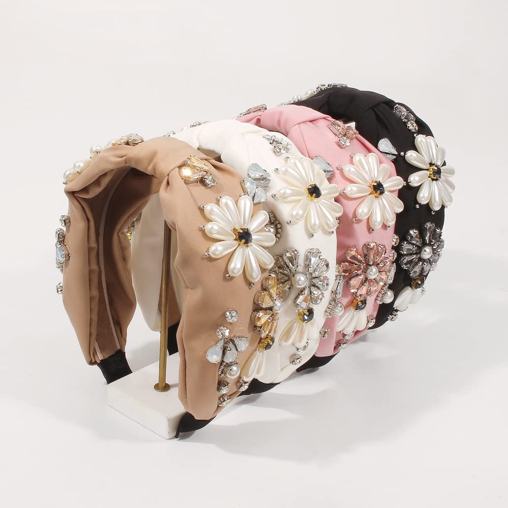 Frauen Bunte Strass Stirnband Turban Handgemachte Casual Stirnband Zubehör F3312-Lila