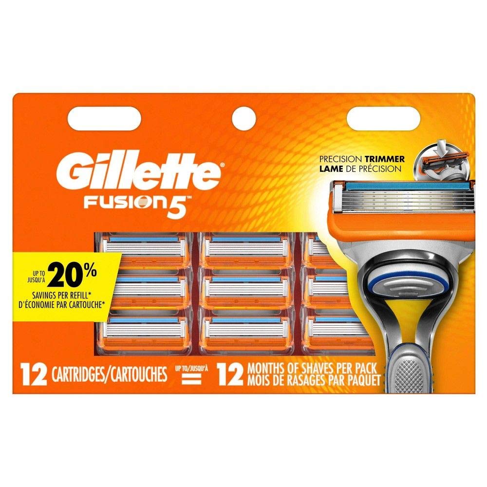 FusionGillette 5 Razor Blades 12 Cartridges