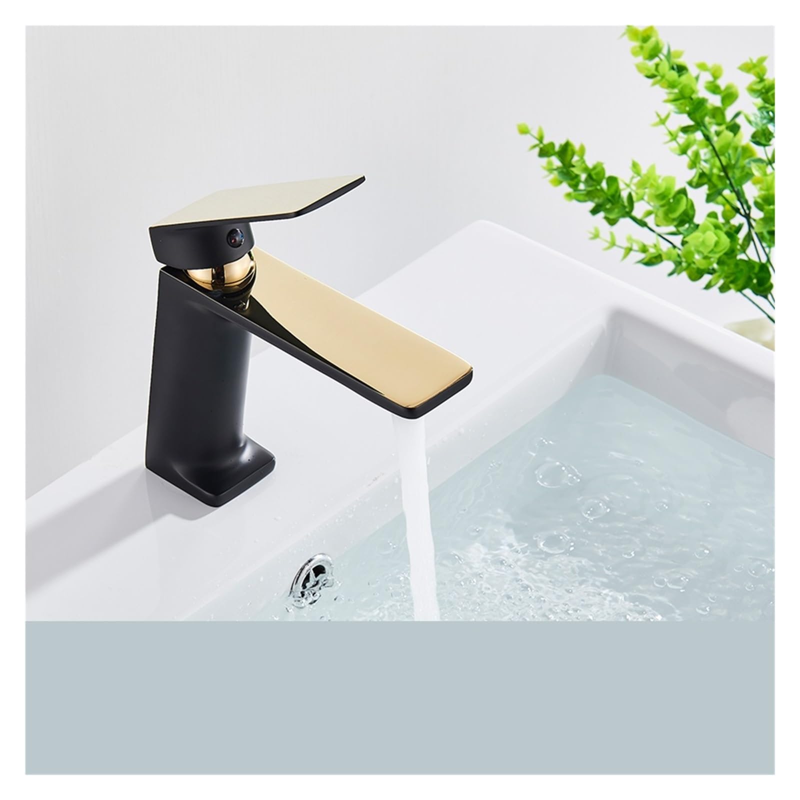 Mitigeur de salle de bain noir mat anti-calcaire en laiton durable