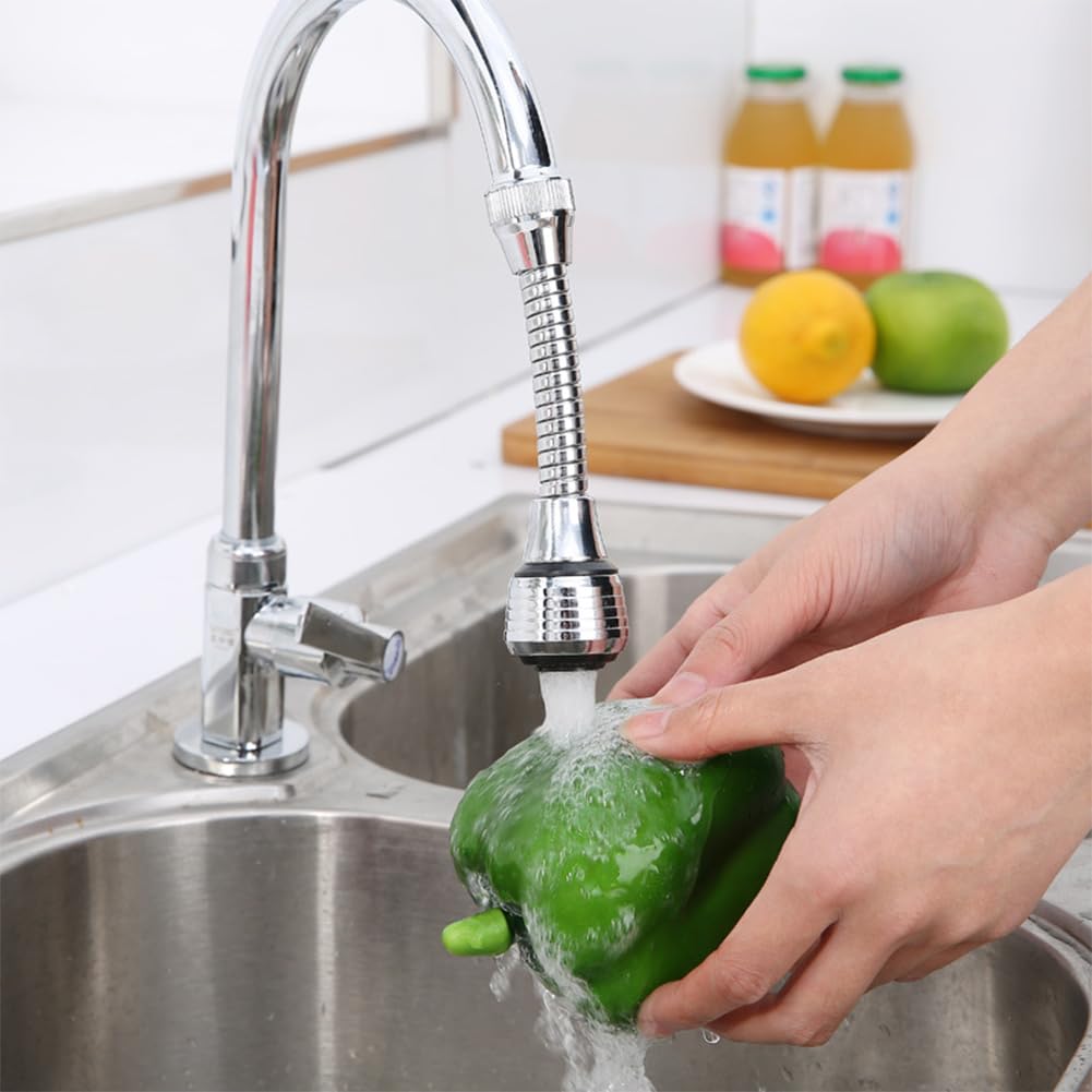 Aireador de Grifo de 360 ​​Grados,Aireador Grifo Cocina Giratorio 360°, Aireador de Grifos de Cocina,Extensor de Grifo Móvil para Fregadero,Ajustable 2 Modos Salida Agua