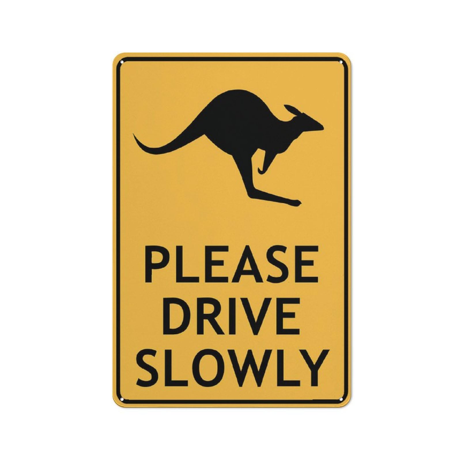 Kangaroo Please Drive Slowly Sign 8"X12" Rust Free Aluminum Signs Outdoor, Metal Tin Sign For Home, Business, Yard