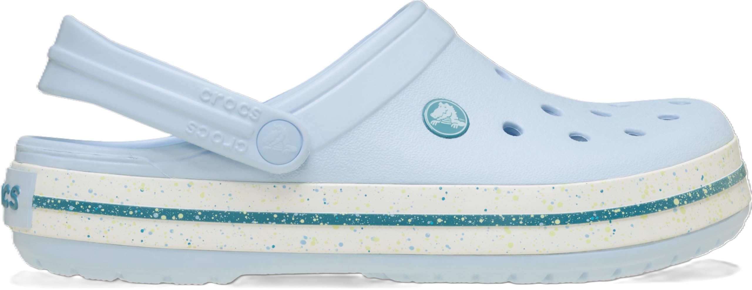 Crocs Zuecos Crocband unisex para adultos, Azul moteado escarcha, 10 Women/8 Men