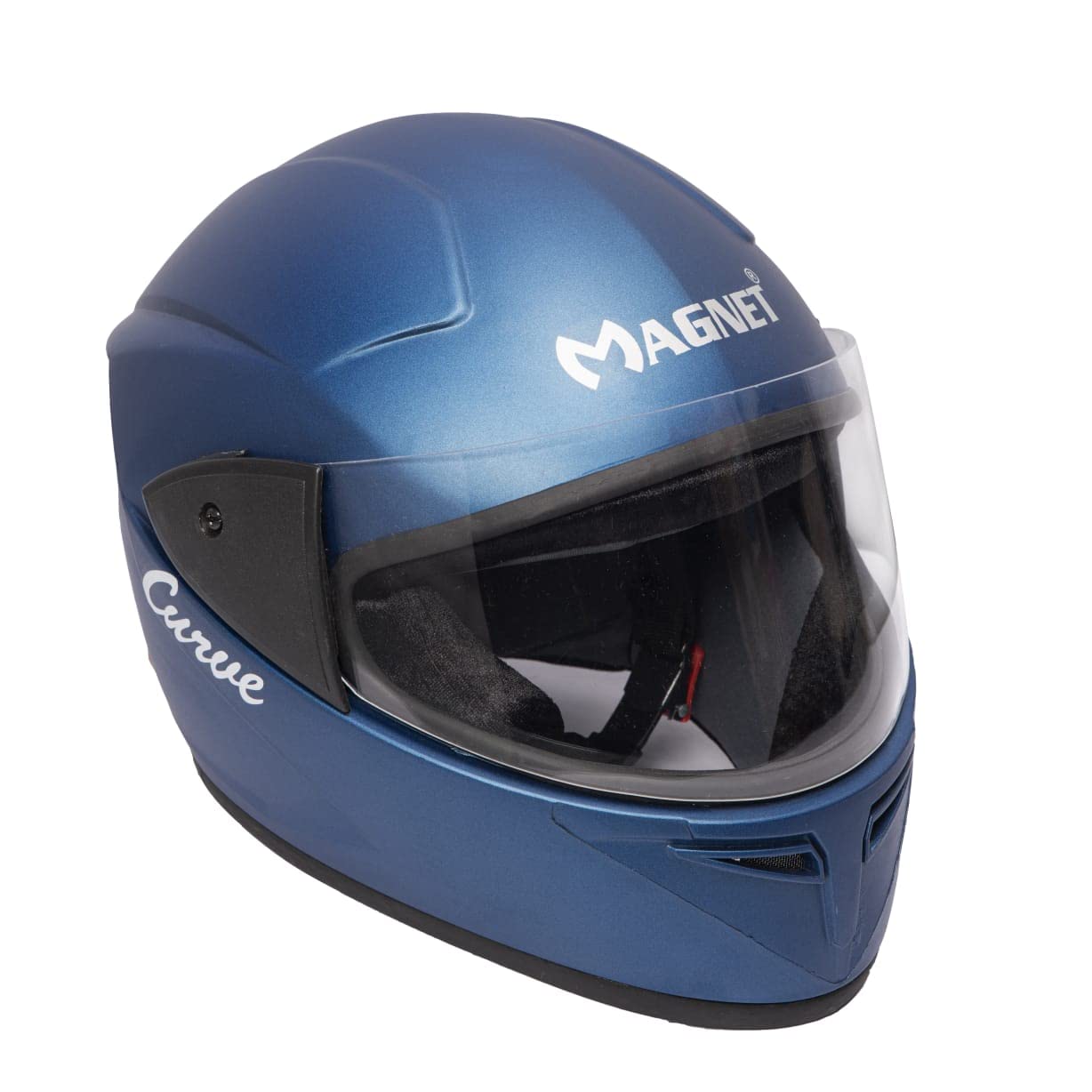 MAGNET New FULLFACE Bike Helmet for Mens & Boys (Blue Matty) with Clear Scratch Resistant Visor Glass