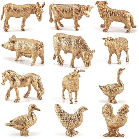 LICHENGTAI Mini Farm Animal Figures, 12 Pcs Realistic Farm Figures Toys Farm Barn Animals Playset for Farm Themed Parties Birthday Easter Decorations Kids Play Figures Cover