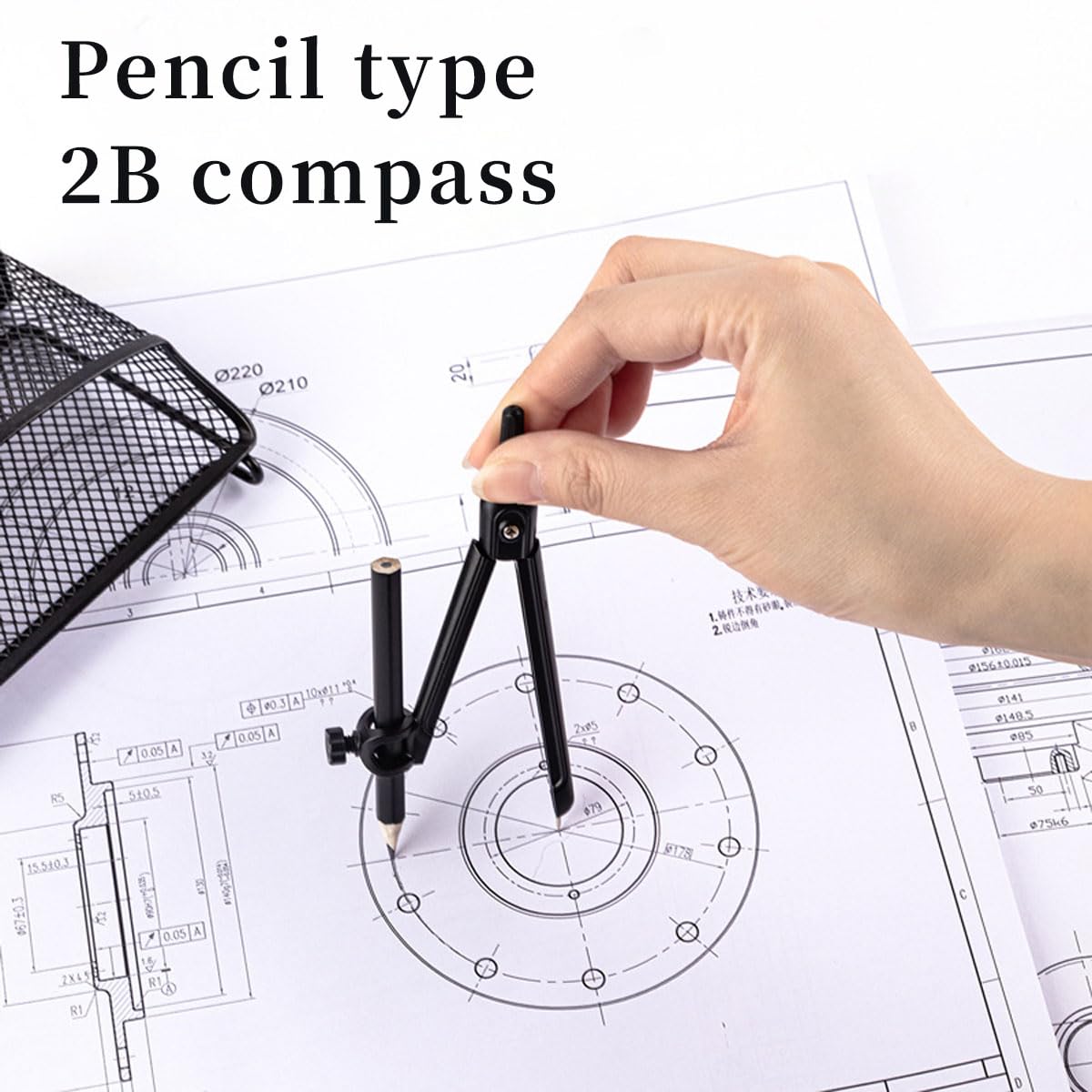 Compas de Puntas - Grande Compás Escolar Divisor de ala de Marcado Brújula Profesional,Compas Carpintero Scratch Compass Medidor de Distancia Cuero De Dibujo,para geometría,Dibujo y Dibujo