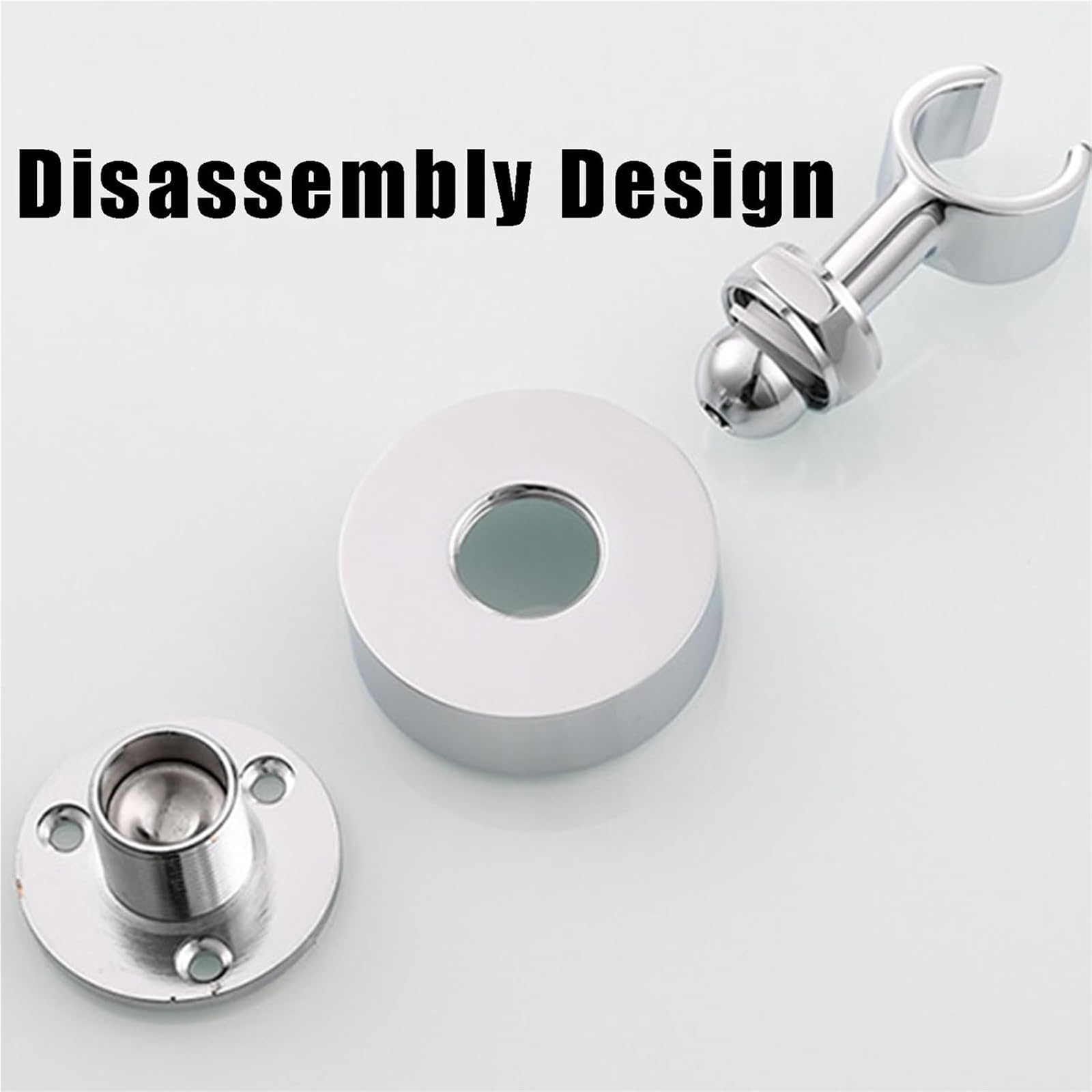 Duschhalterung, Handheld 360 ° Rotation Dusche Wand Halter Edelstahl Griff Runde 1 stücke(Brushed)