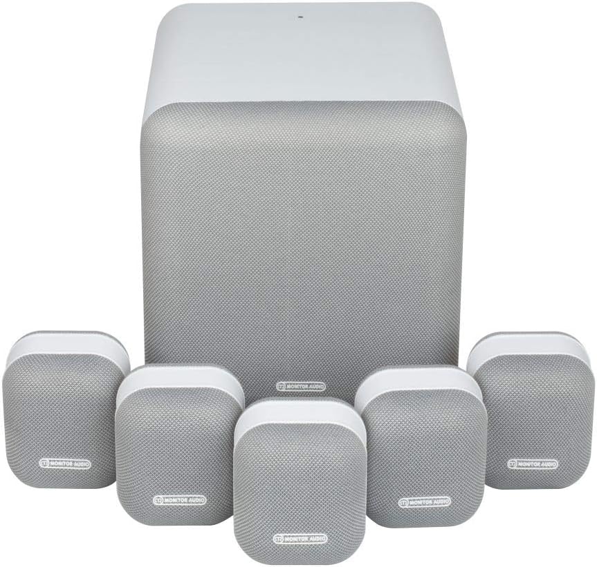 Monitor Audio MASS Surround Sound Speaker System, Mist White (220-230V)