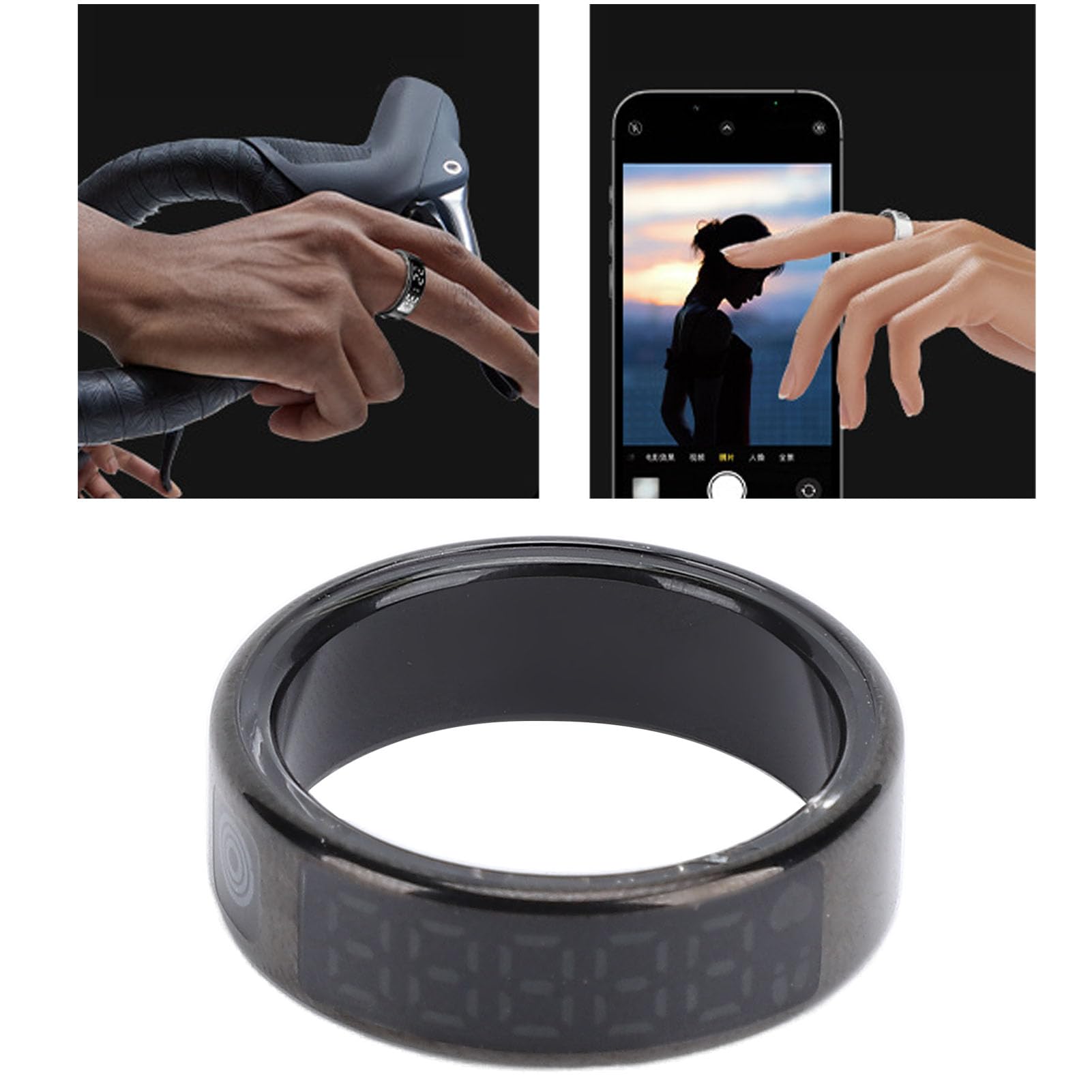 VBESTLIFE Anillo Inteligente con Pantalla, Rastreador de Acondicionamiento de Aptitud de Acero Inoxidable con Múltiples Modos Deportivos a Prueba de (ID 19.9 mm / 0.78in)