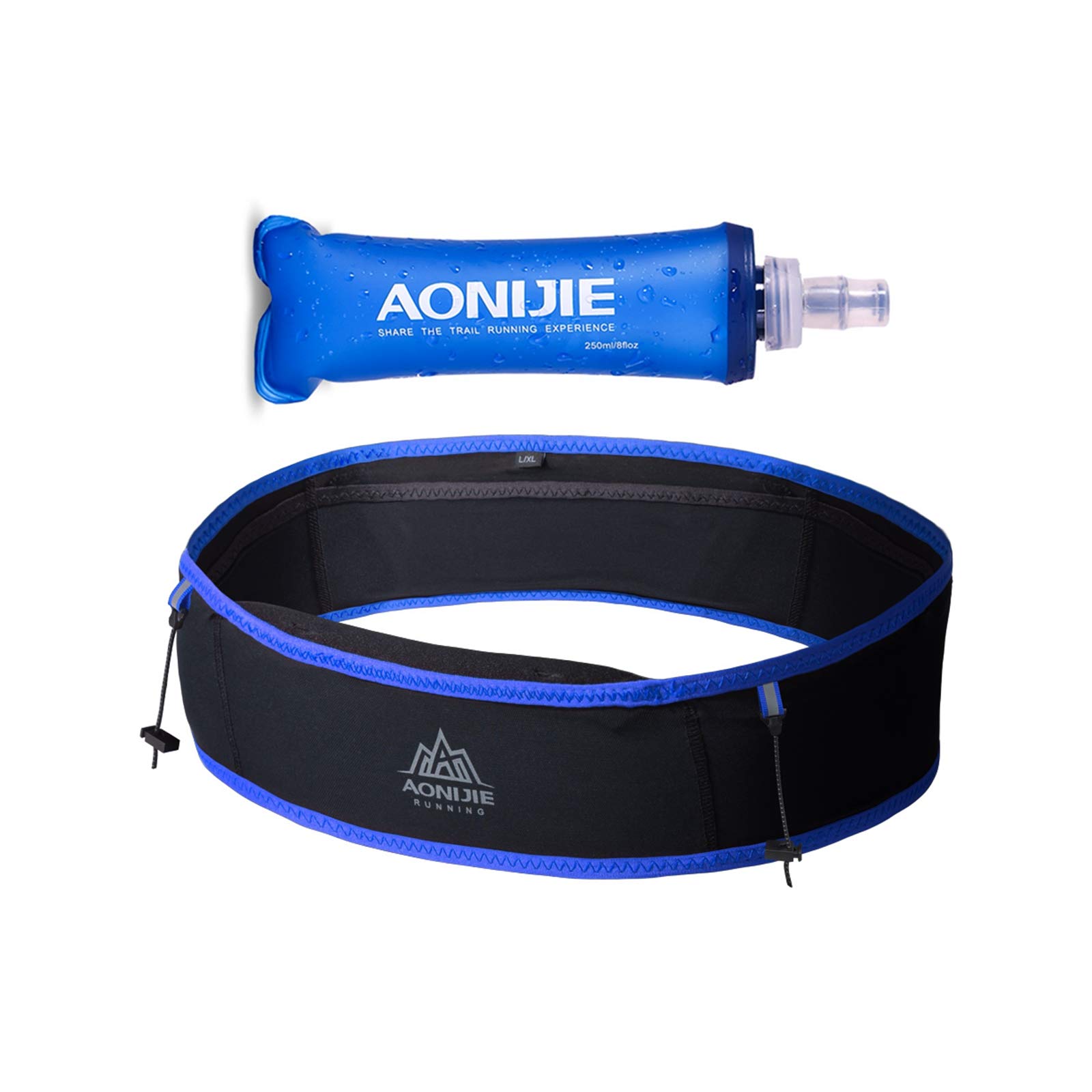AONIJIE Ceinture d'hydratation pour course à pied, avec bouteille d'eau souple de 250 ml, support de téléphone pour trail, course à pied, escalade, jogging, cyclisme, entraînement, fitness, 3