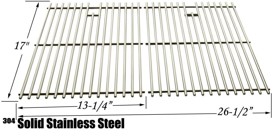 Stainless Steel Cooking Grid for Kenmore 122.16119, Kmart, Nexgrill, Uberhaus & Uniflame GBC091W, GBC940WIR, GBC956W1NG-C Gas Grill Models, Set of 2