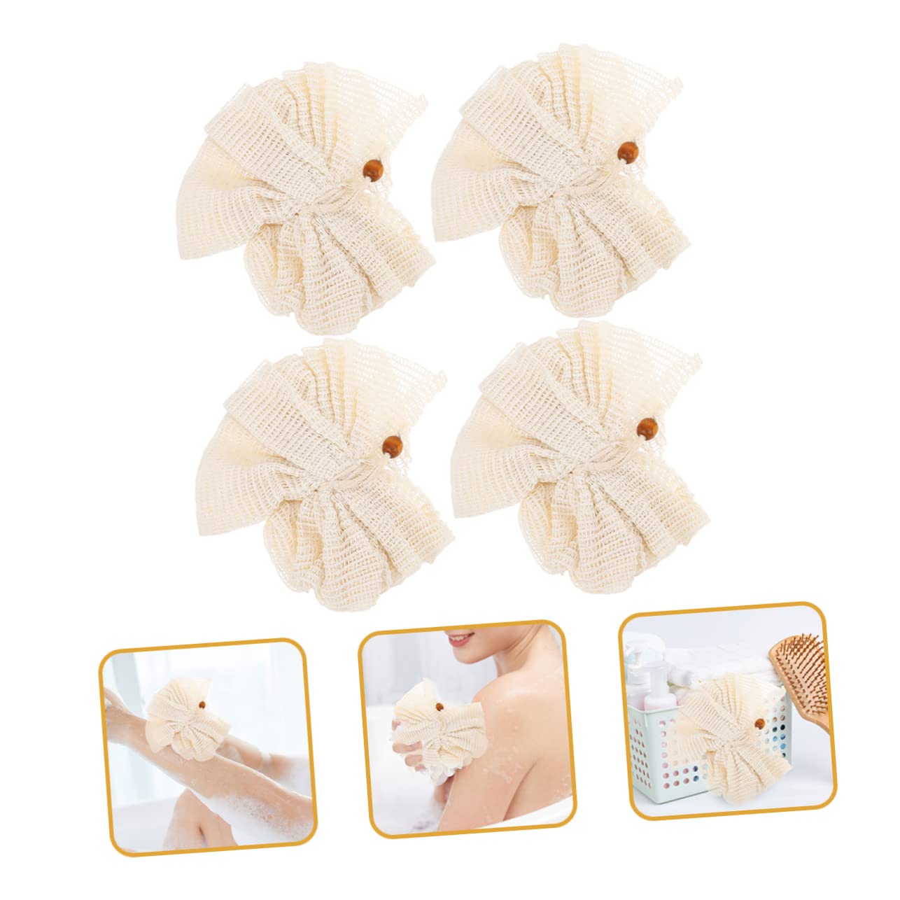 FOMIYES Juego de 3 Esponjas Exfoliantes para Baño Suaves Y Masajeadores para 4 Unidades