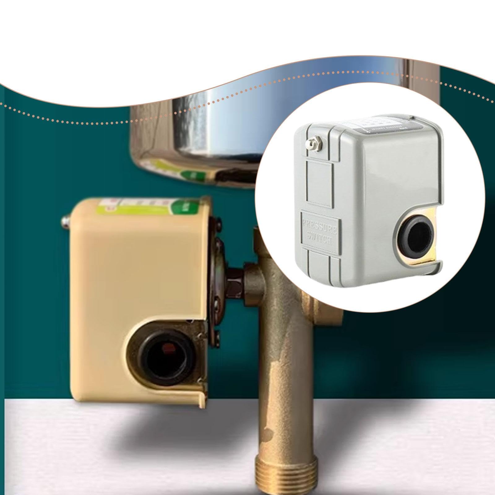 Pressostato Regolabile per Pompa Acqua con Range Pressione Selezionabile Interruttore Differenziale Automatico Accessorio per Installazione su Pozzo a, da 1 a 4 Maschi