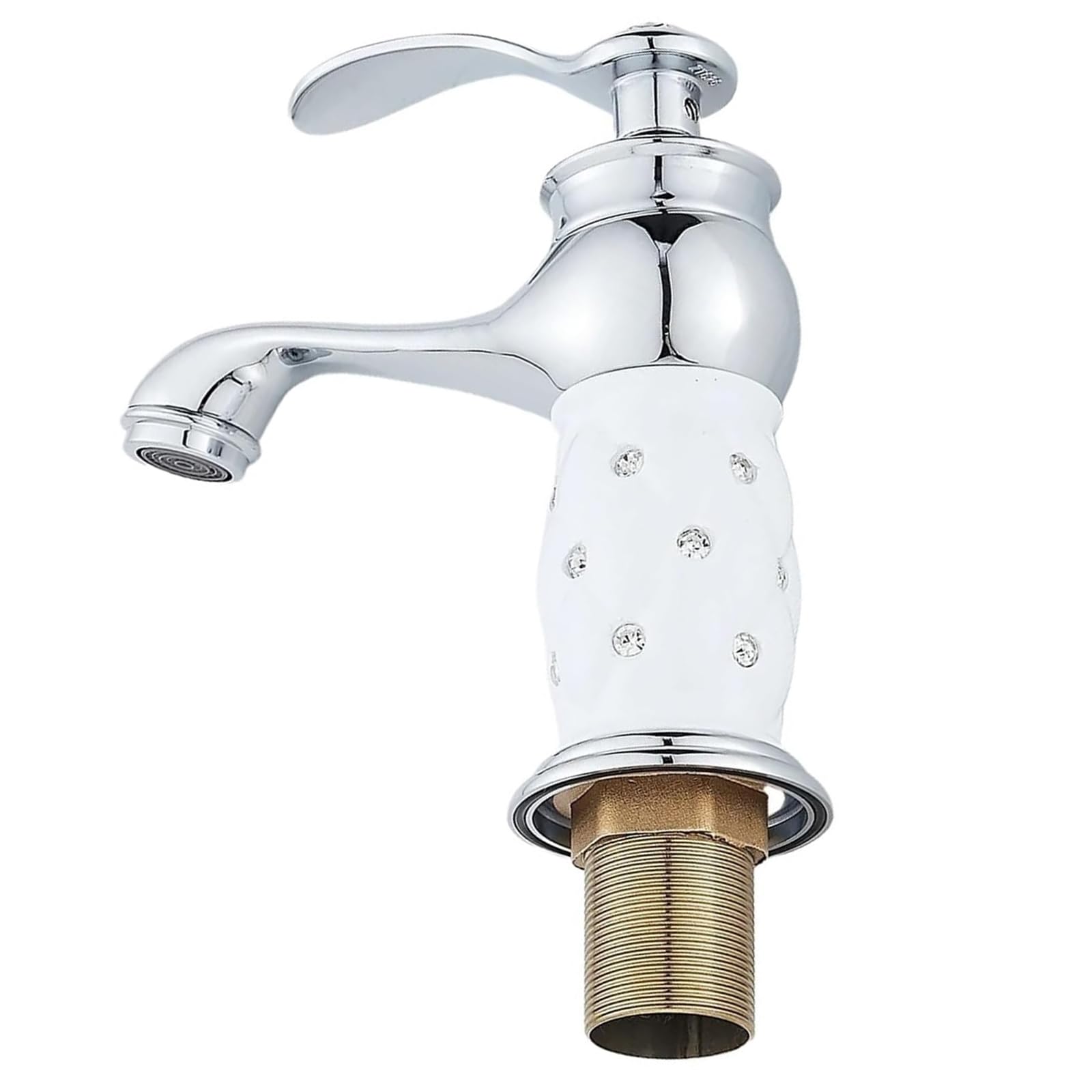 Kitchen Tap, Luxury Bathroom Sink Brass Faucet, Basin Faucets Single Handle Diamond Water Mixers Crane, Bathroom Tap, Kitchens Sink Mixer Taps, Hot and Cold Bath Mixers Taps for Kitchen, Lavatory