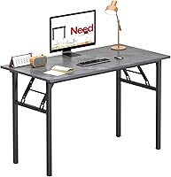 Vista 33 de Need - Escritorio plegable de 31 1/2" sin ensamblaje, mesa pequeña para computadora, escritorio robusto y resistente para espacios pequeños, marco