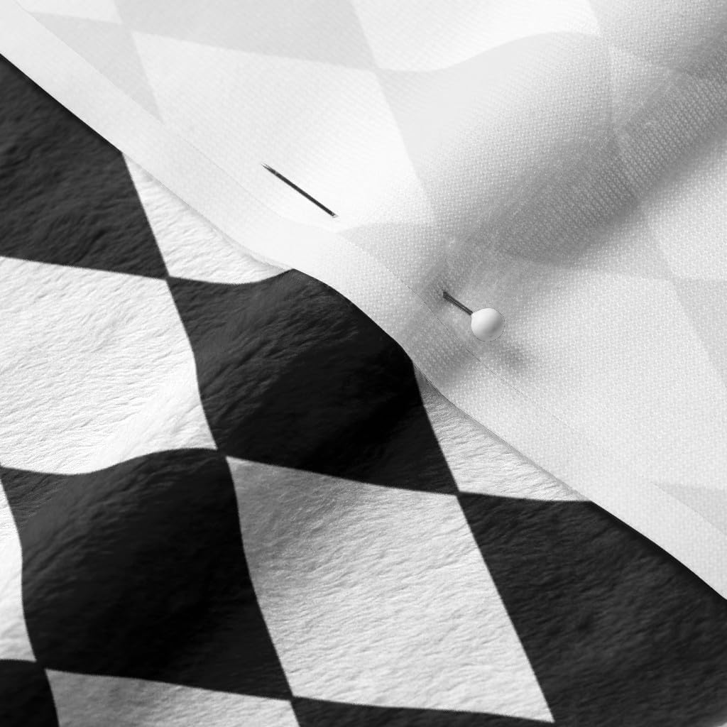 Spoonflower Fabric - Diamonds Black White Small Diamond Check Geometric Printed on Minky Fabric by The Yard - Sewing Baby Blankets Quilt Backing Plush