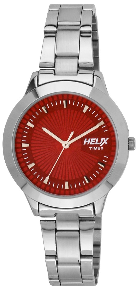 TIMEX Helix Red Dial Analogue Stainless Steel Silver Band Watch For Men (Tw022Hl04) (B00T41L0W8) Amazon Price History, Amazon Price Tracker