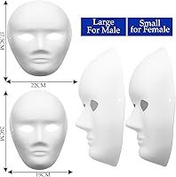 Vista 6 de Sumind 36 máscaras de papel maché blancas para bricolaje, 2 tamaños, papel pintable para fiesta de máscaras, Mardi Gras, proyectos artísticos