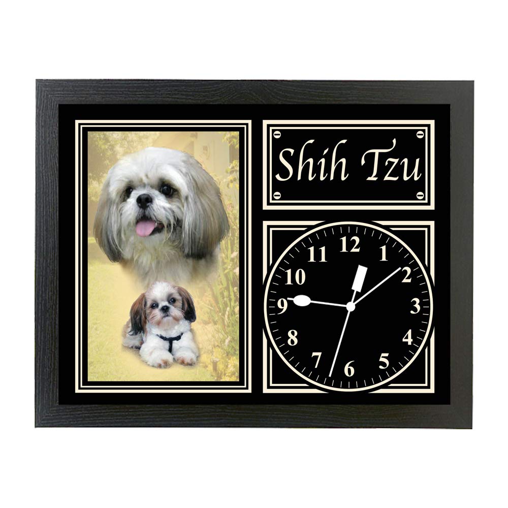Personalised Gift Products Black Shih Tzu Dog Breed Gift Clock