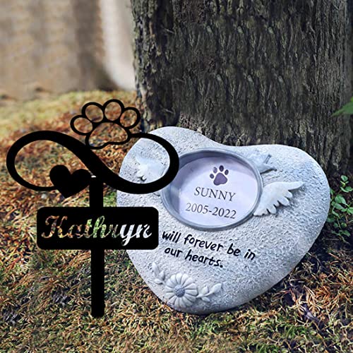 SSRUI Plaques de tombe pour animaux personnalisées, plaques funéraires commémoratives pour animaux de compagnie en métal pour jardin, stèles funéraires personnalisées pour chiens offertes pour la – vue 5