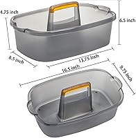 Vista 2 de TOPZEA 2 Pack Cleaning Supplies Caddy, Plastic Large Cleaning Supply Storage Bucket with Handle, Portable Shower Tote Caddy Household Tools