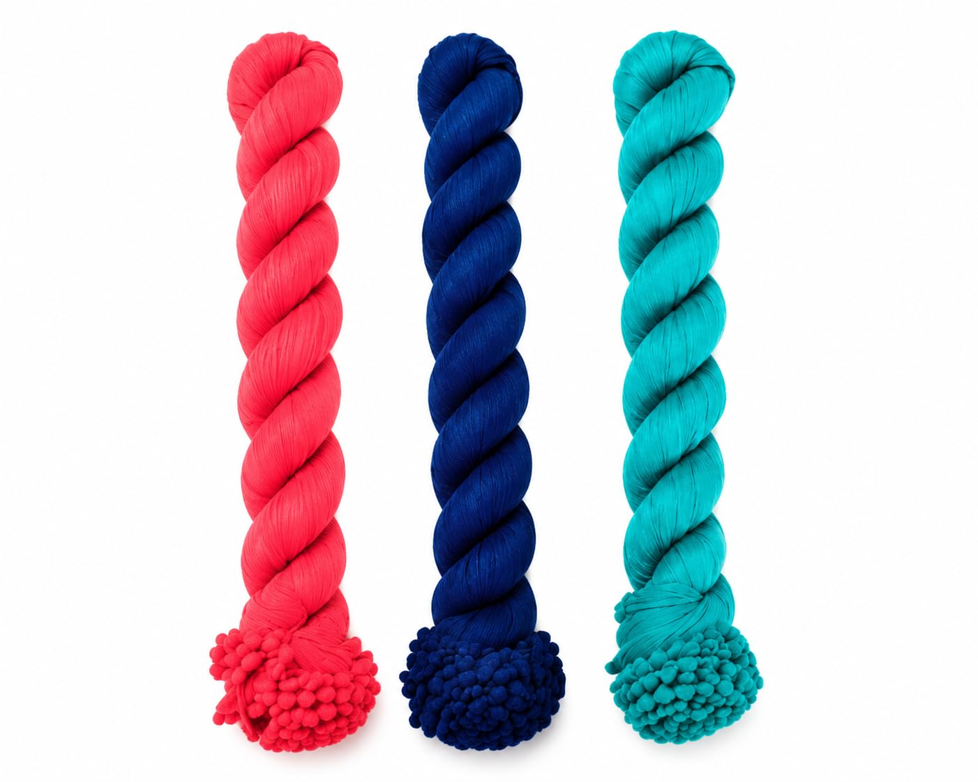 Women's Twisted Rope Style Shawl with Pom-Pom, Multicolour, Pack of 3, Coral, Navy Blue, Teal-picture-18