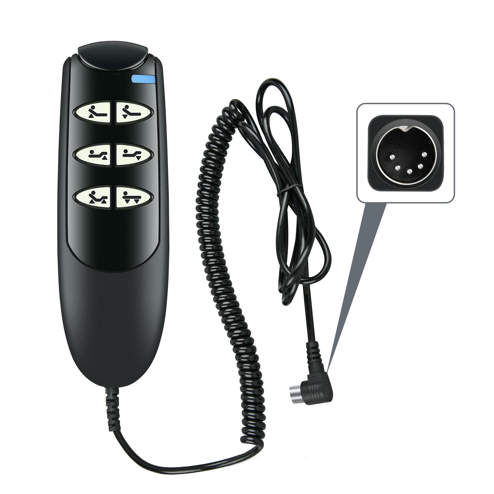 15030HC-G - Mando a distancia de 6 botones con 7 pines para camas de hospital eléctricas modelos 15033 y 15235