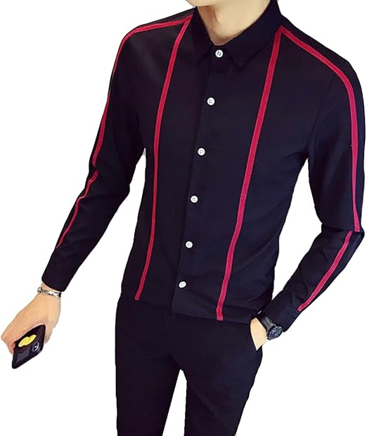 Amazon Co Jp Alhylaメンズ Tシャツ メンズ ファッション ワイシャツ カジュアル シャツ おしゃれ 韓国風 夏 シャツ 薄手 長袖 トップス 春 秋 ストリート系 スリム シャツ インポート カットソー 服 ファッション小物