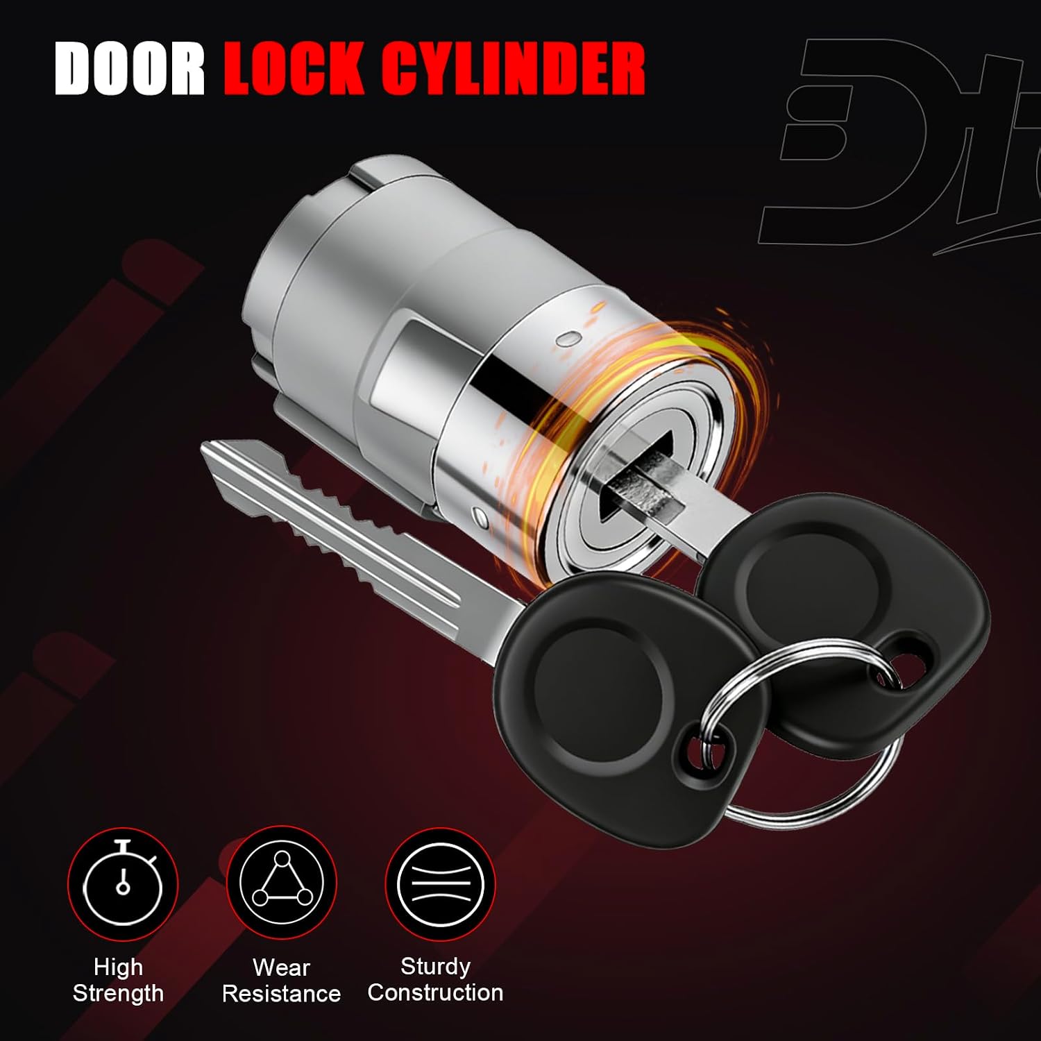 Ignition Switch Lock Cylinder with Pair Front Door Lock Cylinder Compatible with Chevy GMC Cadillac Vehicle Silverado Suburban Tahoe Avalanche, Sierra Yukon, Escalade Replace# 707835, 706592, 598007