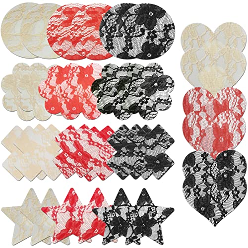 30 Pieces Nipple Cover Breast Pasties Round Heart Plum Shaped Disposable Breast Covers Self Adhesive Petal Bra Pasties #TOP4